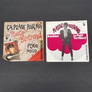2 PLASTIC BERTRAND 7" 45 RPM Vinyl Records Bambino Ca Plane Pour Moi French Punk